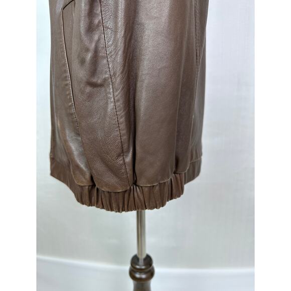 Jos. A. Banks Signature Collection Men's Brown 100% Leather Bomber Jacket Size L - Picture 8 of 12